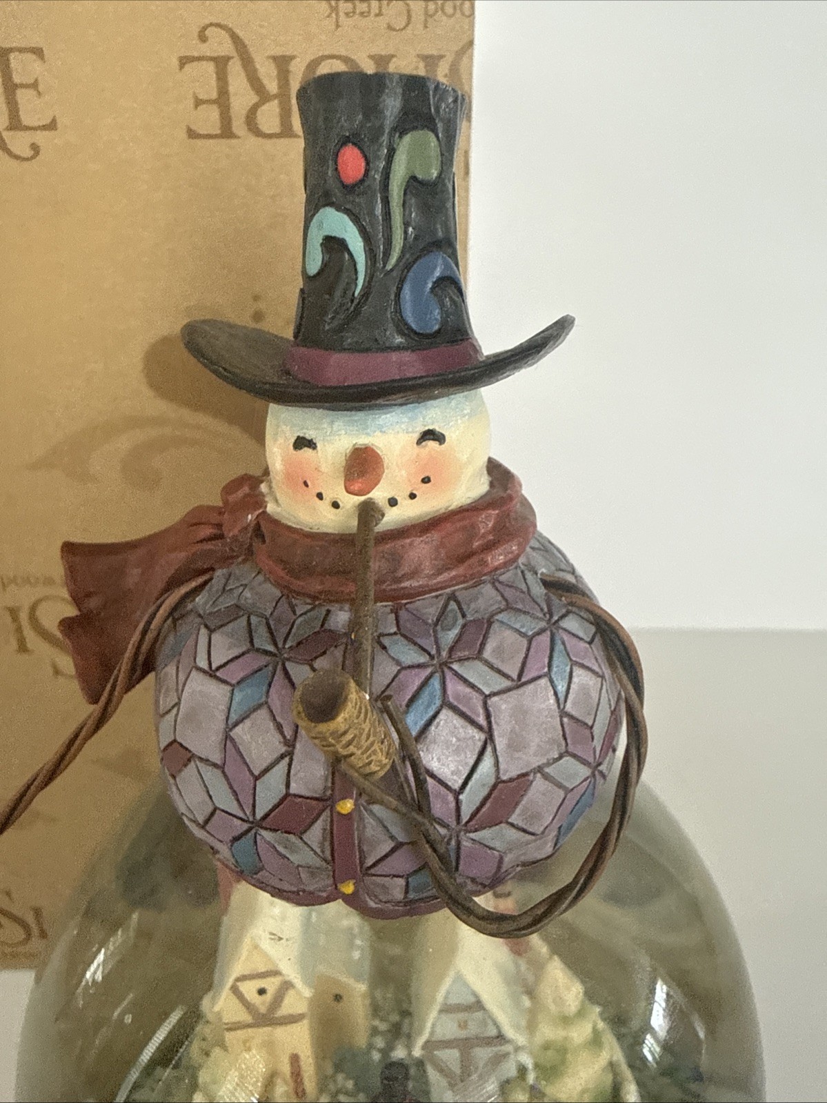 Jim Shore Frosty Days Warm Hearts 4017628 Snowman w Winter Scene Waterball 2010