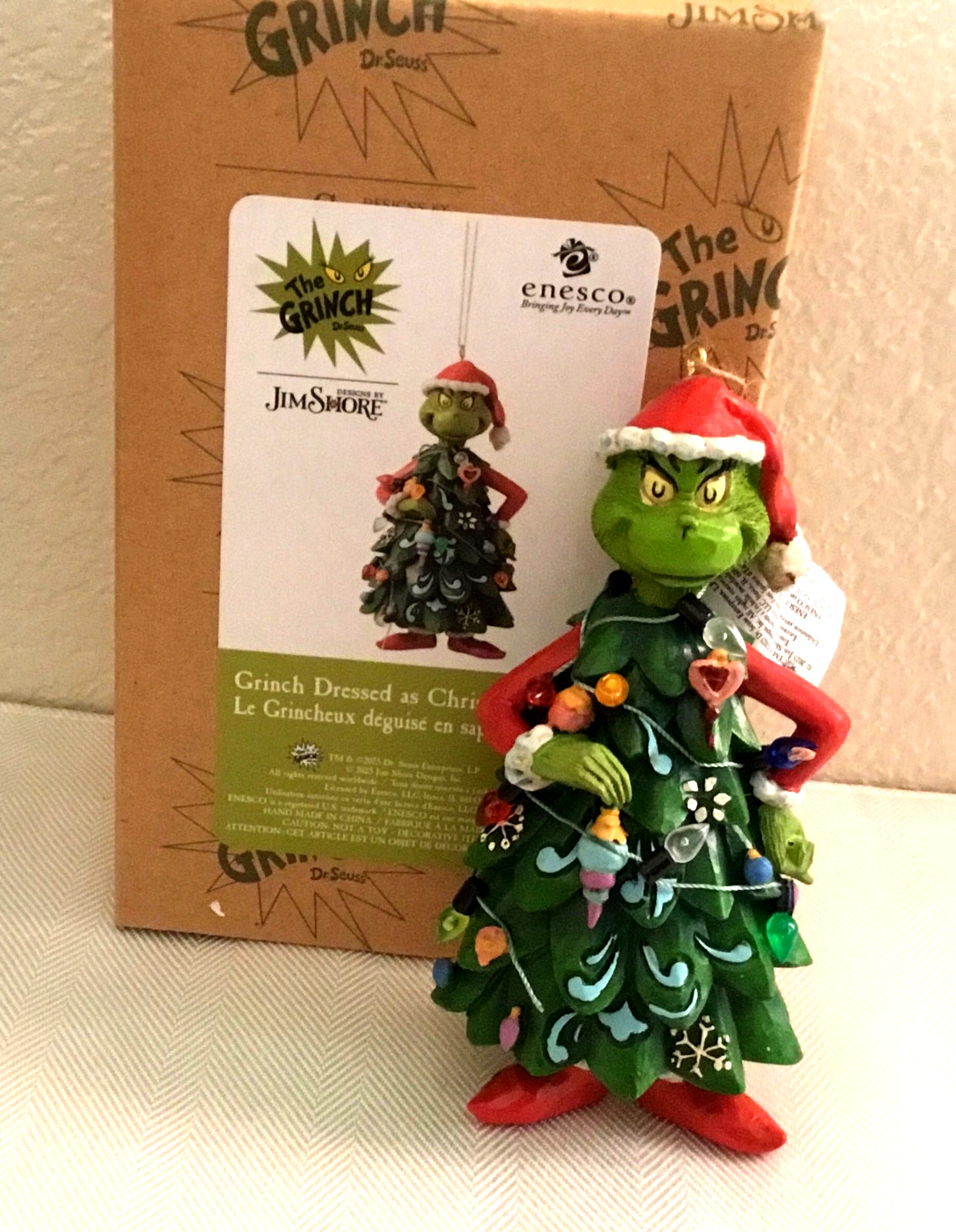 2025 Jim Shore ~ Grinch Ornament ~ “GrinchDressed as Christmas Tree” ~ NIB