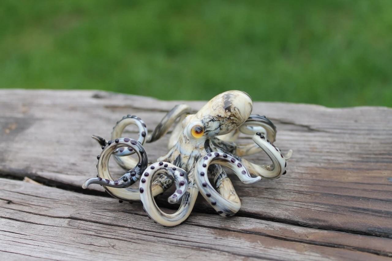 Blown Glass Octopus glass figurine Octopus Glass Ocean Octopus Kraken Glass