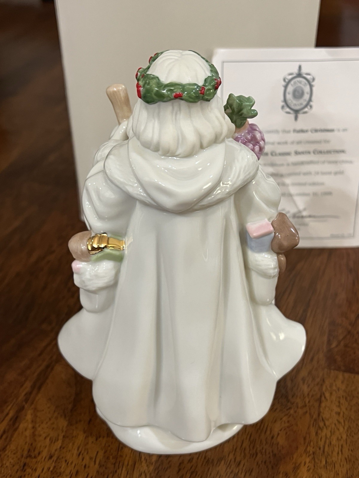 LENOX CLASSIC FATHER CHRISTMAS 1999 LIMITED EDITION 6.75″ FIGURINE 24K GOLD BOX