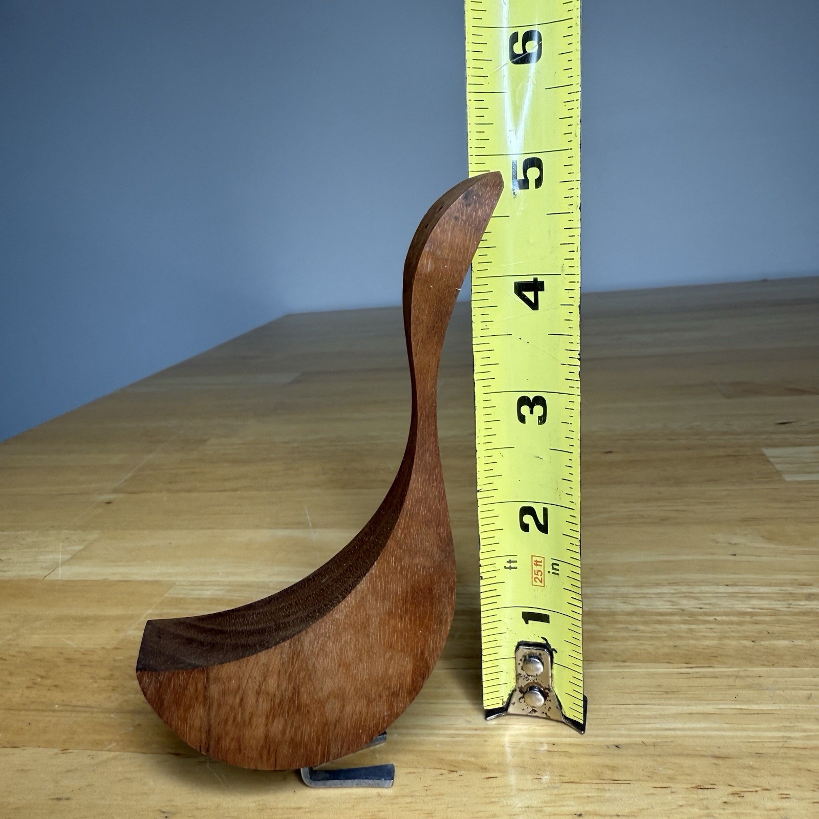 Vintage Mid-Century Jacob Hermann Style Wood Bird Goose Figurine MCM Read