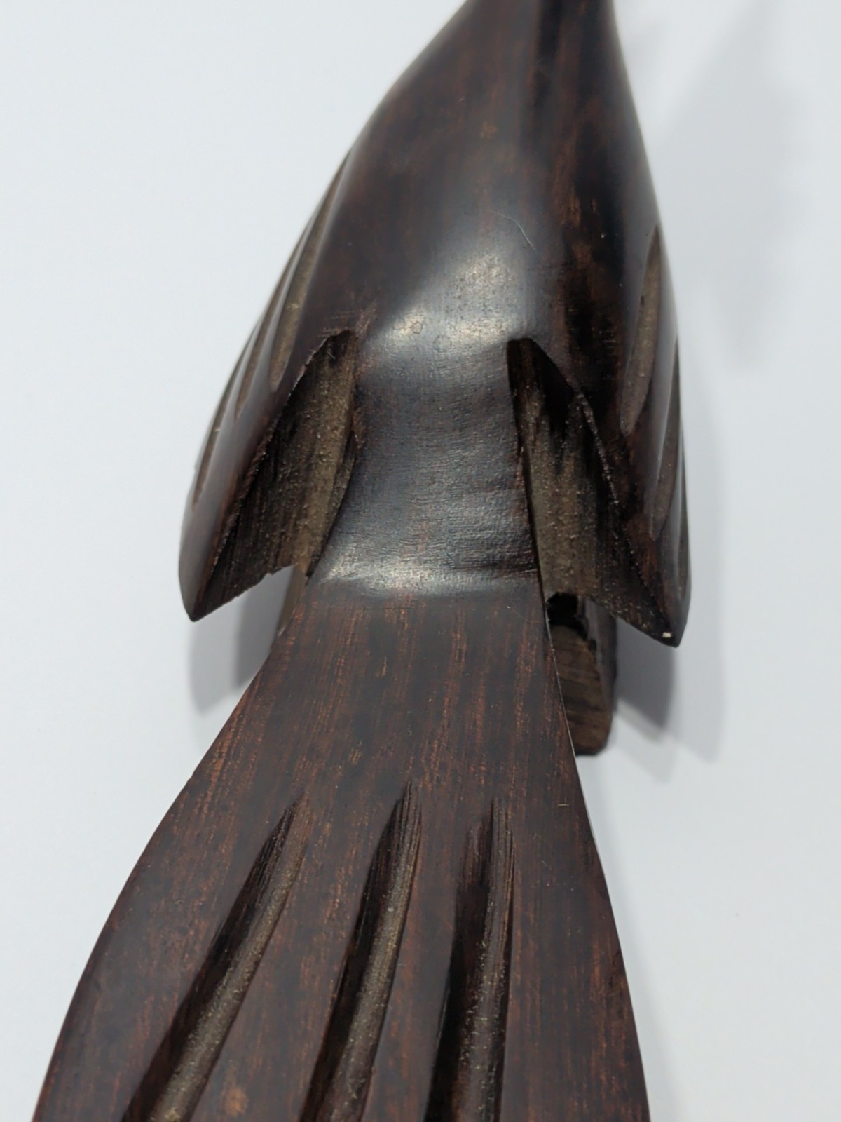 ✨VINTAGE✨ WOOD ROAD RUNNER Hand Carved 8”x3”x1¾” Hard Wood Folk Art Carving