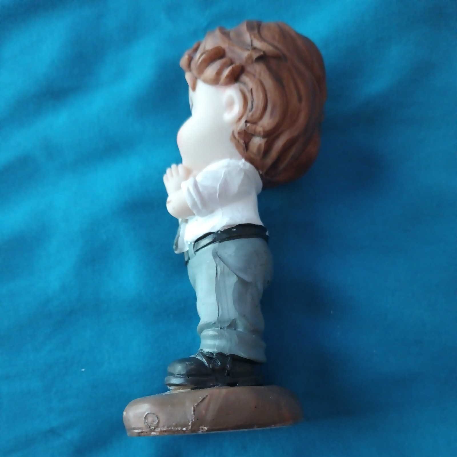 4 1/2″ Tender Times Little Boy Figurine. Wearing Gray Tie and Gray Slacks. Child