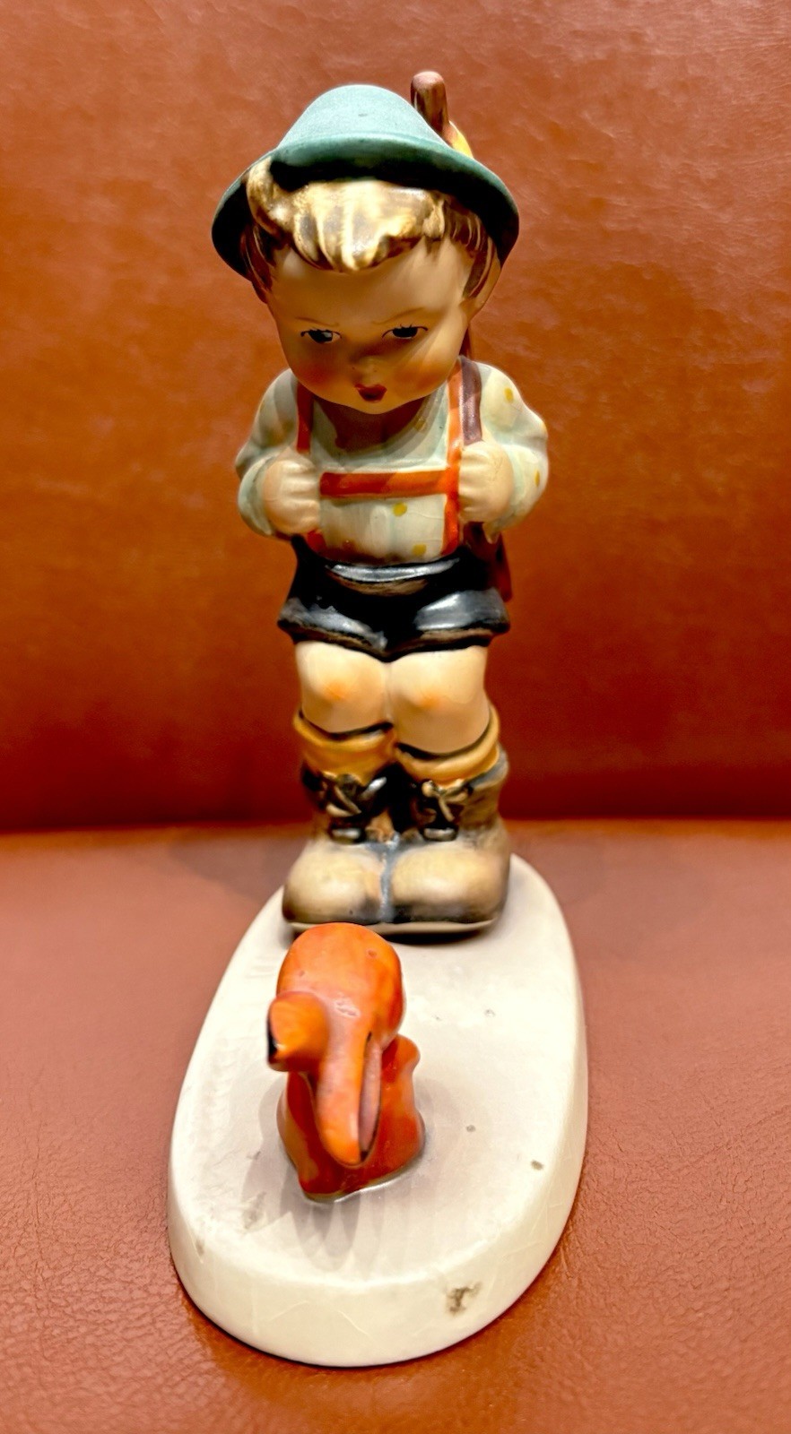 Collectible Genuine Hummel figurine Boy Hunter with axe and bunny, 4 3/4 inches