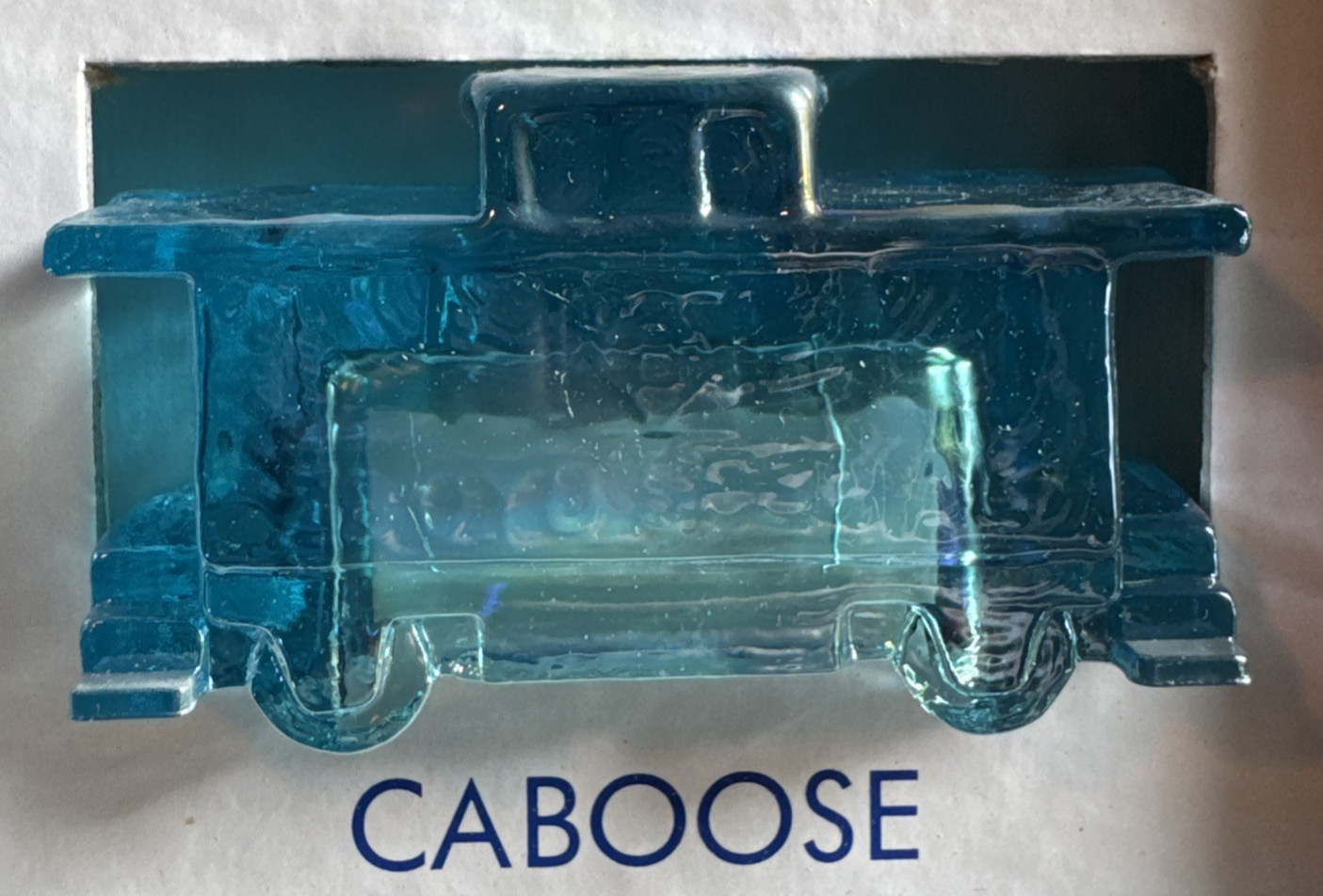 Boyd’s Glass Special Train Set of 6 – Sea Mist Carnival Glass w/ Original Box