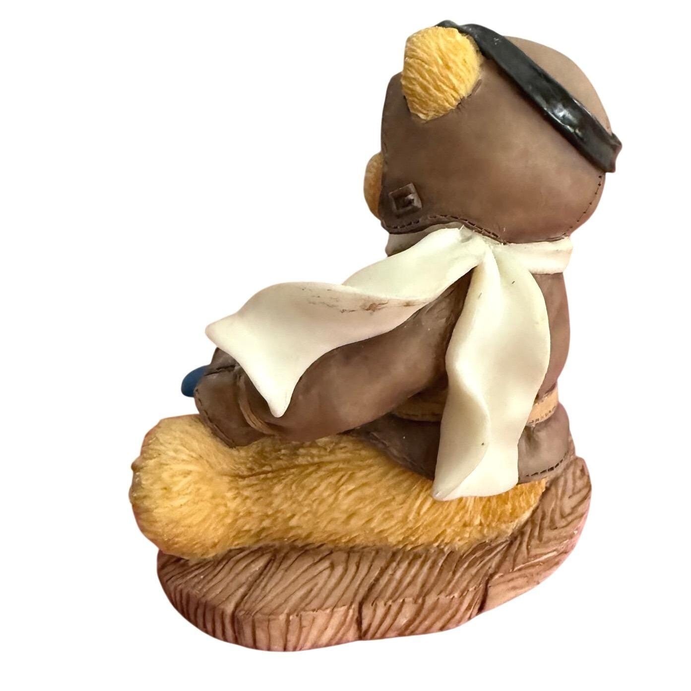 VTG Cherished Teddies Lance Figurine 1998 National Event Brown Pilot Bear Mint