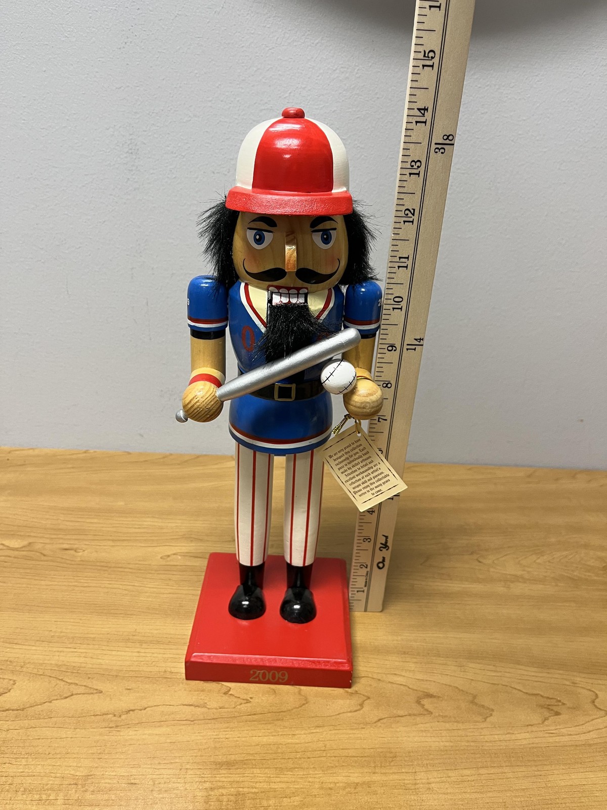 Limited Edition Nutcracker Baseball Player Figurine Red White Blue Holiday Decor