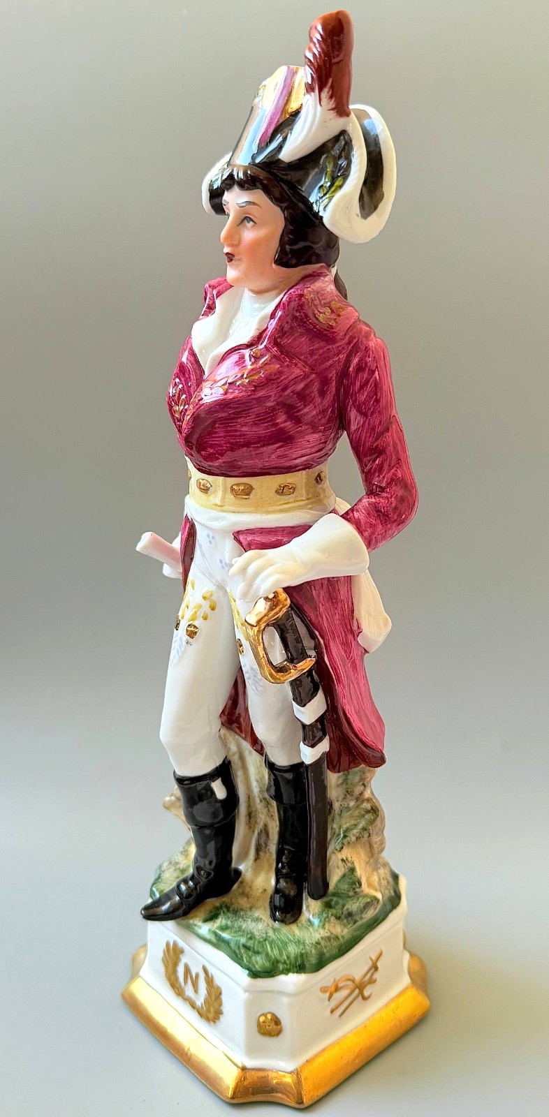Vintage 12 Capodimonte Porcelain Napoleon Bonaparte Figurine Military Statue