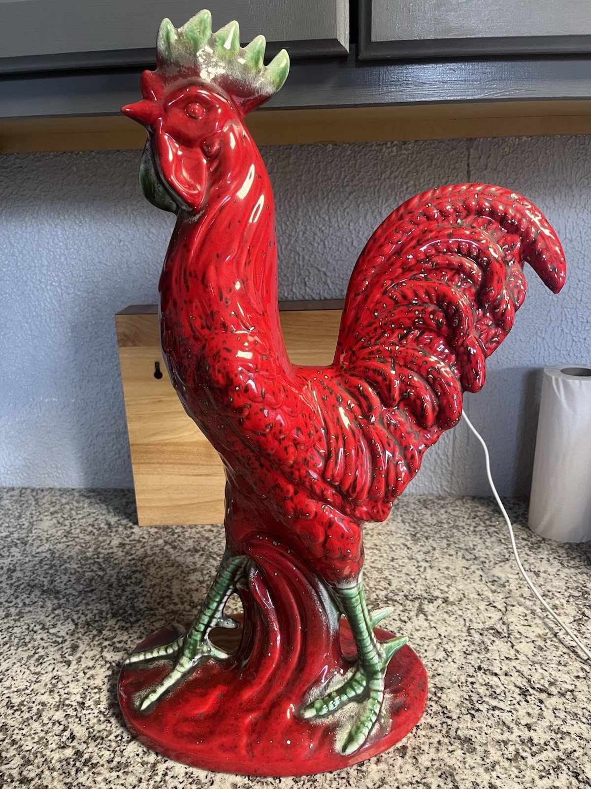 Vintage MCM 20” Royal Haeger Red Rooster Figurine Ceramic Made In USA