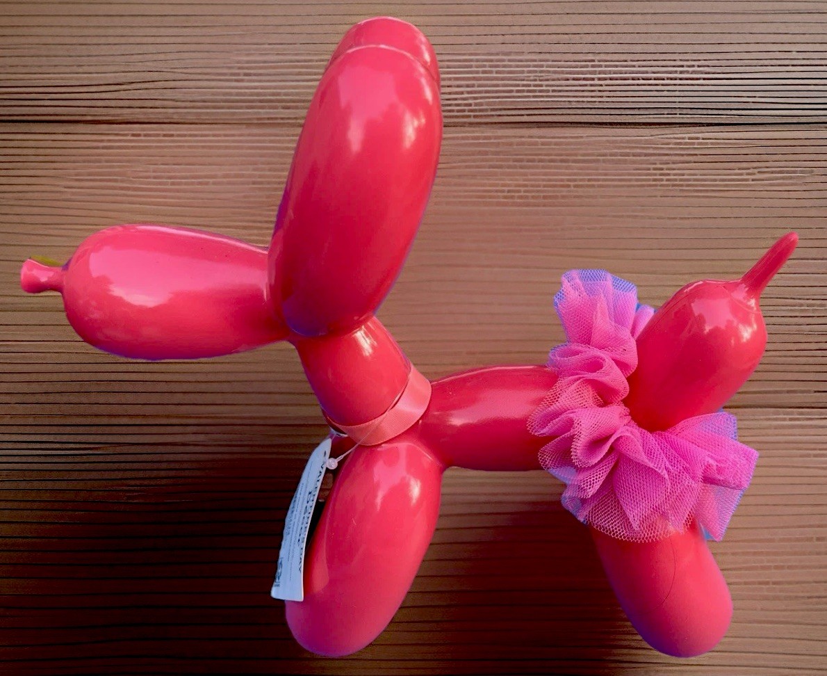 Way to Celebrate! Hot Pink Balloon Dog Decorative Figure In Tulle Skirt