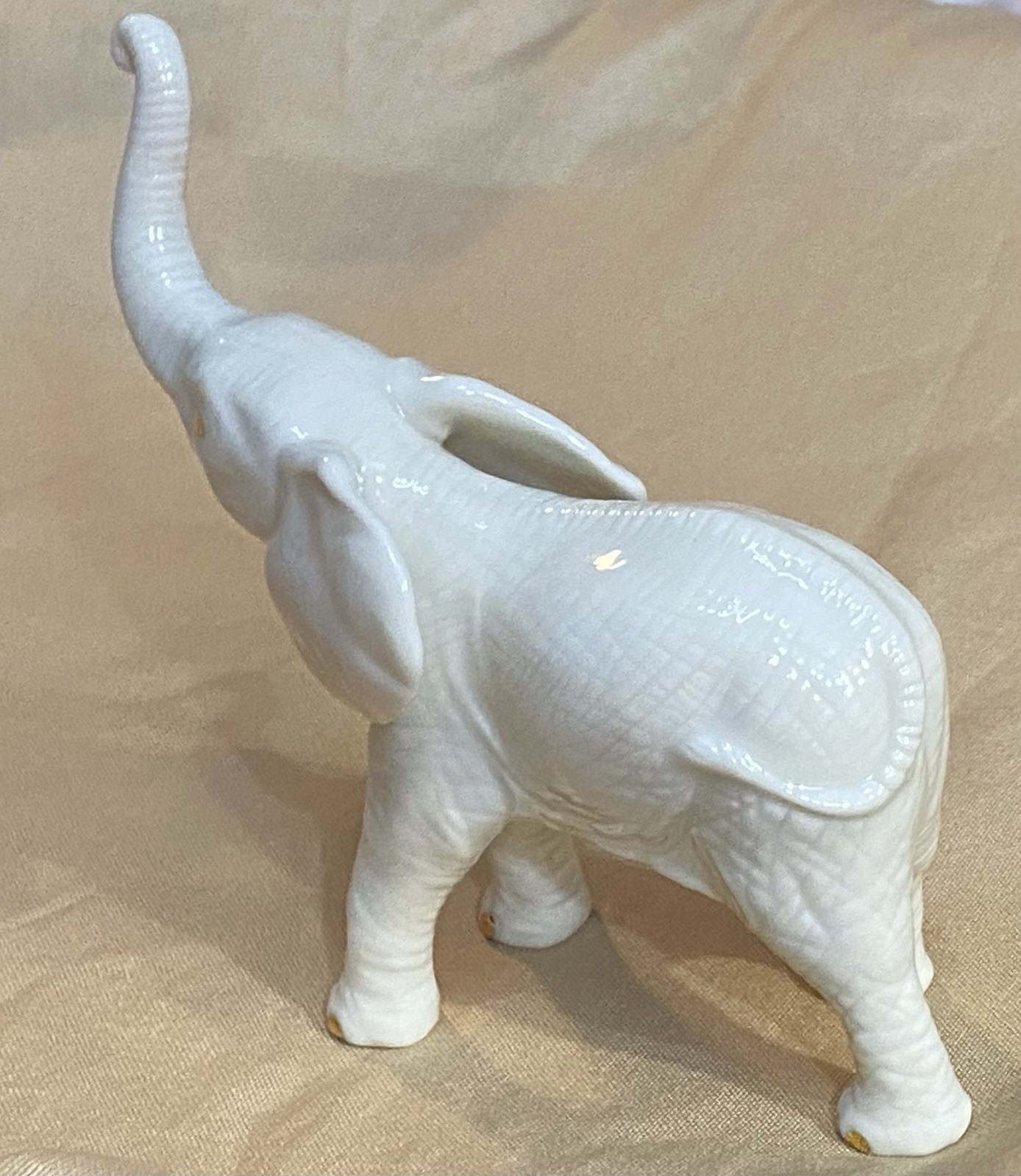 Lenox Elephant Standing Handcrafted 24k Gold Accents Very Detailed Ivory White