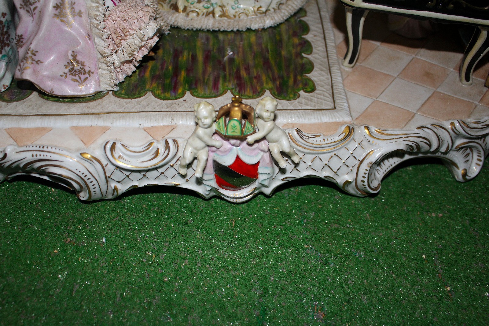 Dresden Porcelain Figurine Group Mozart Plays For Empress Theresa Hand Painted