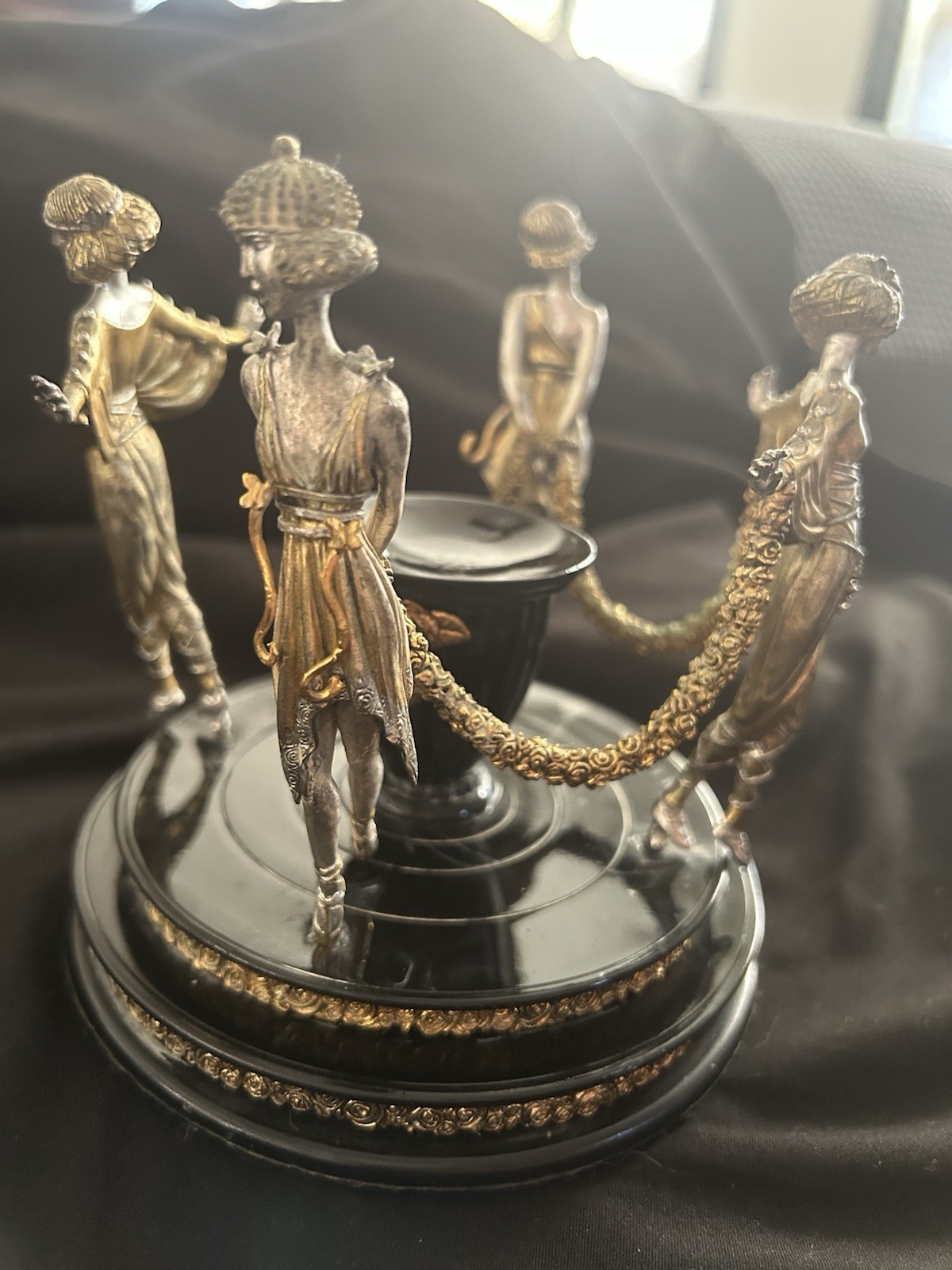 Franklin Mint House of Erté Crystal Ball Objet Art Deco Limited Edition