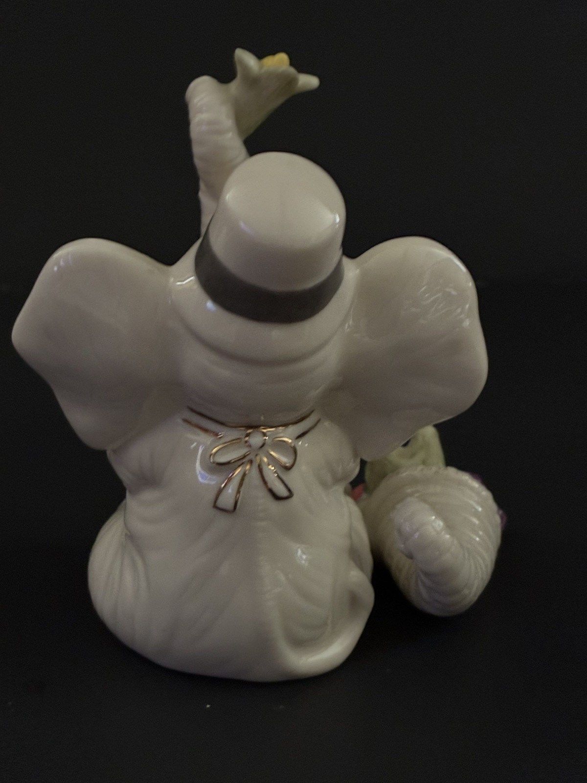 New LENOX Pachyderm Pilgrim Elephant Cornucopia Thanksgiving Feast Retired Vtg