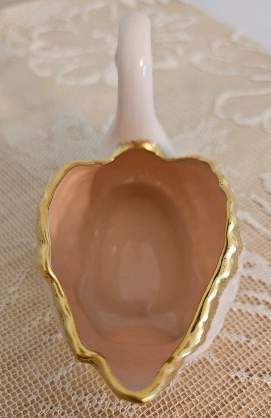 VTG LENOX PINK Swan Trinket Dish Cake Topper Cardholder 24k gold trim Blue Stamp