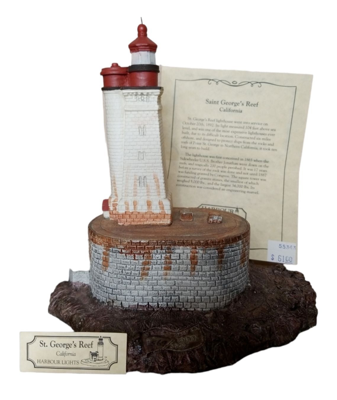 Harbour Lights Saint George’s Reef CA HL 115 1991 569/5500 COA ID Card Canada
