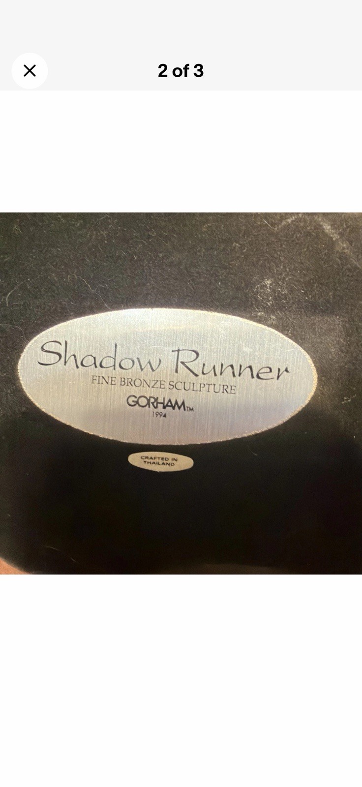 Vintage 1994 Gorham “Shadow Runner” Fine Bronze Sculpture Collectible – 12″ Long