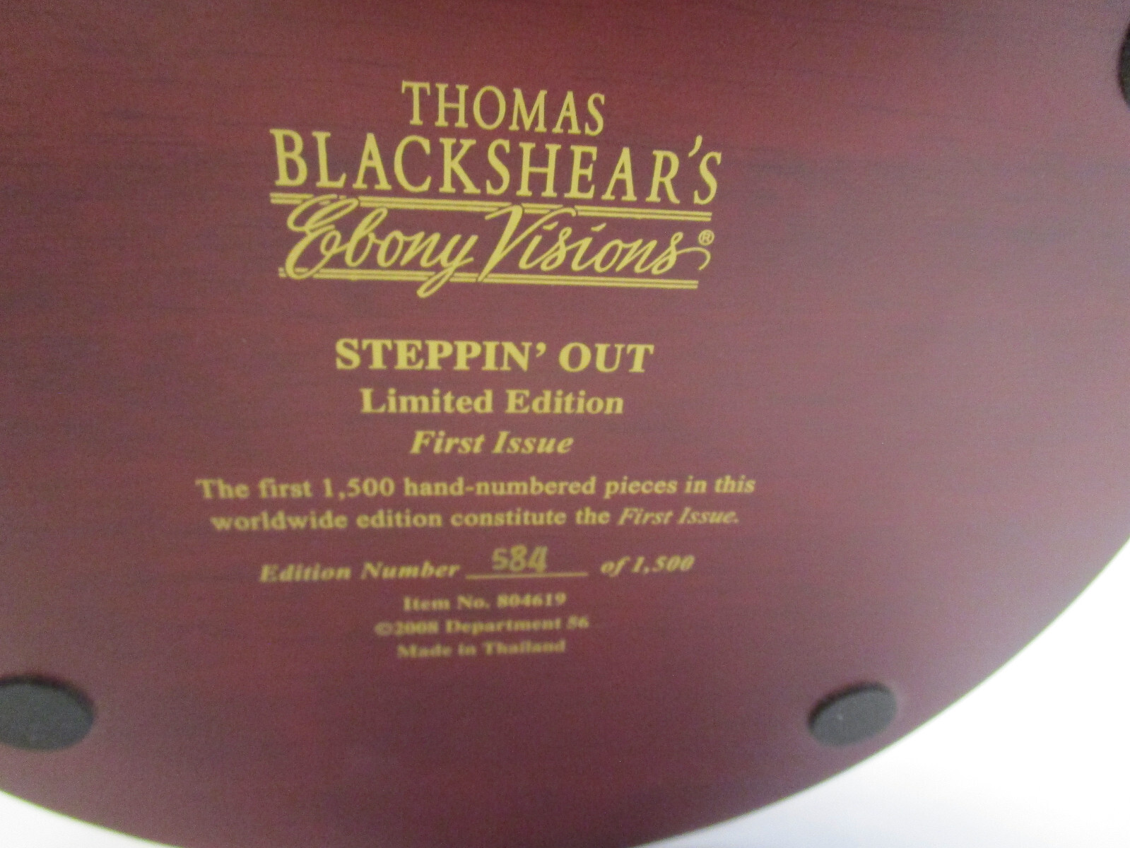 Thomas Blackshear Ebony Visions Signed First Issue “Steppin’ Out” # 584 of 1000