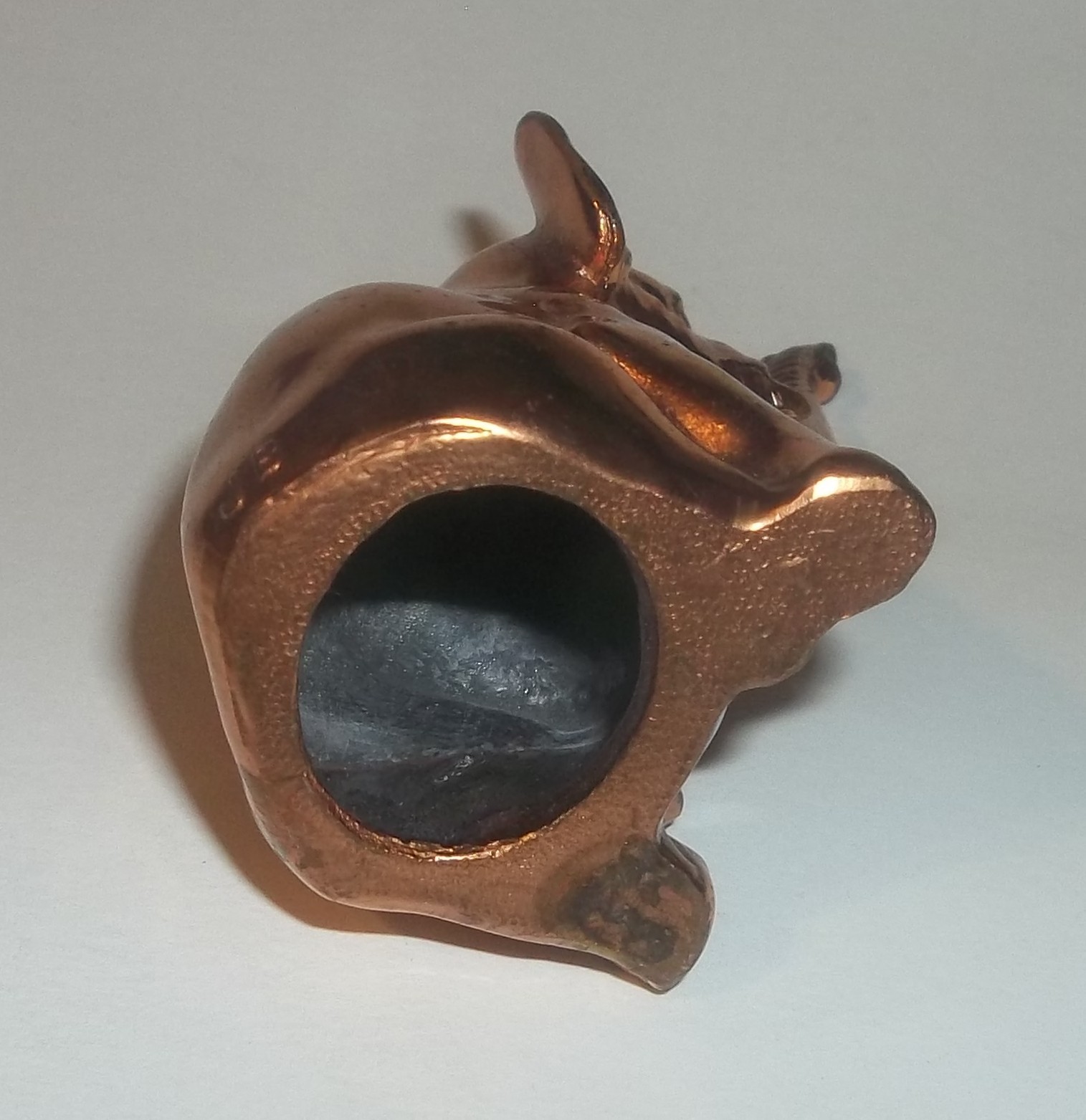 Vintage JB Jennings Brothers Metal Copper Sitting Elephant Figurine