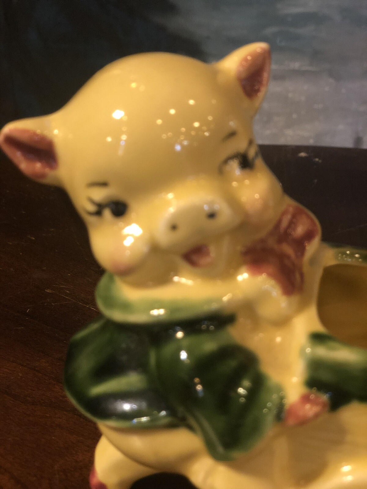 Vintage 1950’s Pig Pushing Flower Cart