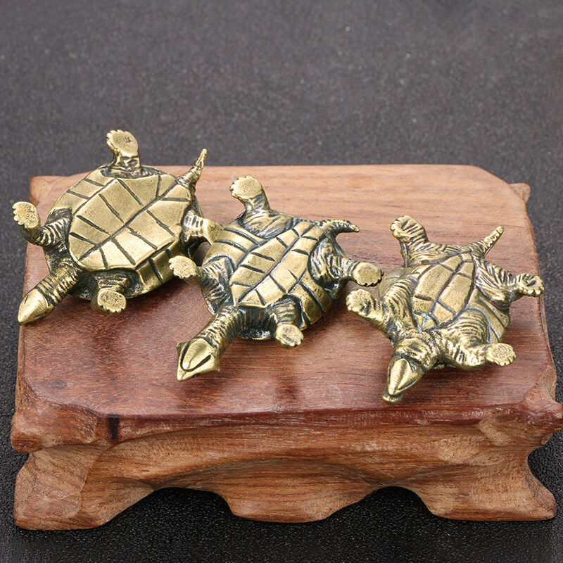 Brass Turtle Figurine Small Statue Animal Figurines Toys Desktop Decoration New