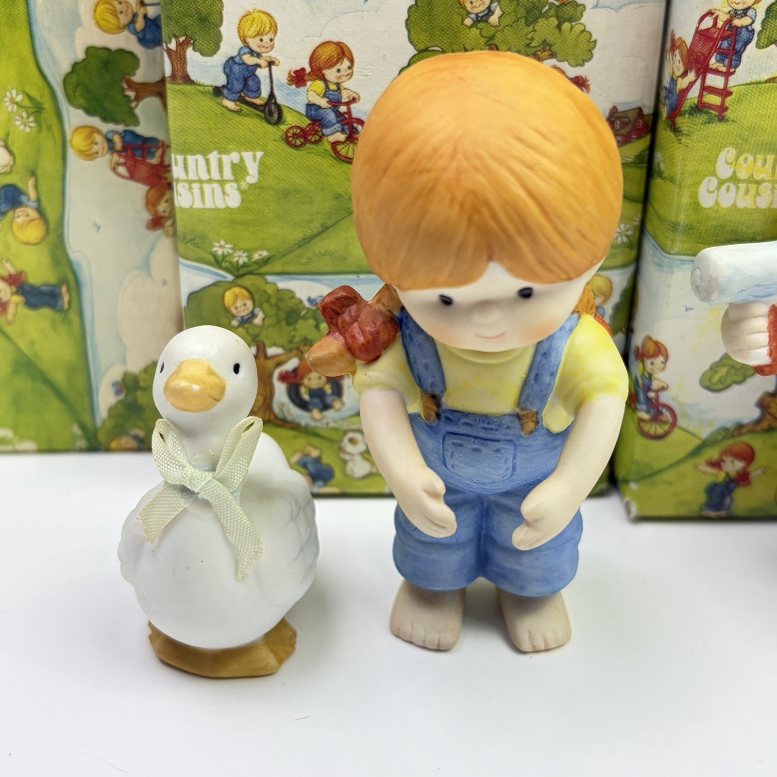 Enesco Country Cousins Mixed Playing Character Lot & Boxes, Lot Of 9