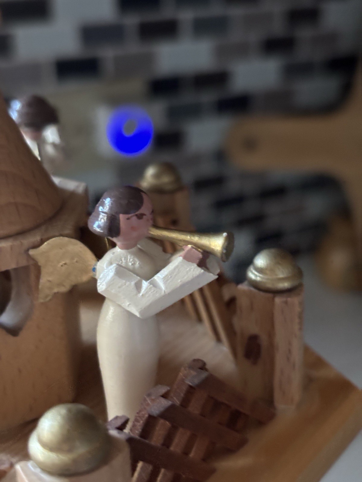 Traditional Wooden 3 Tier Pyramid Hand Carved Nativity Set From Germany