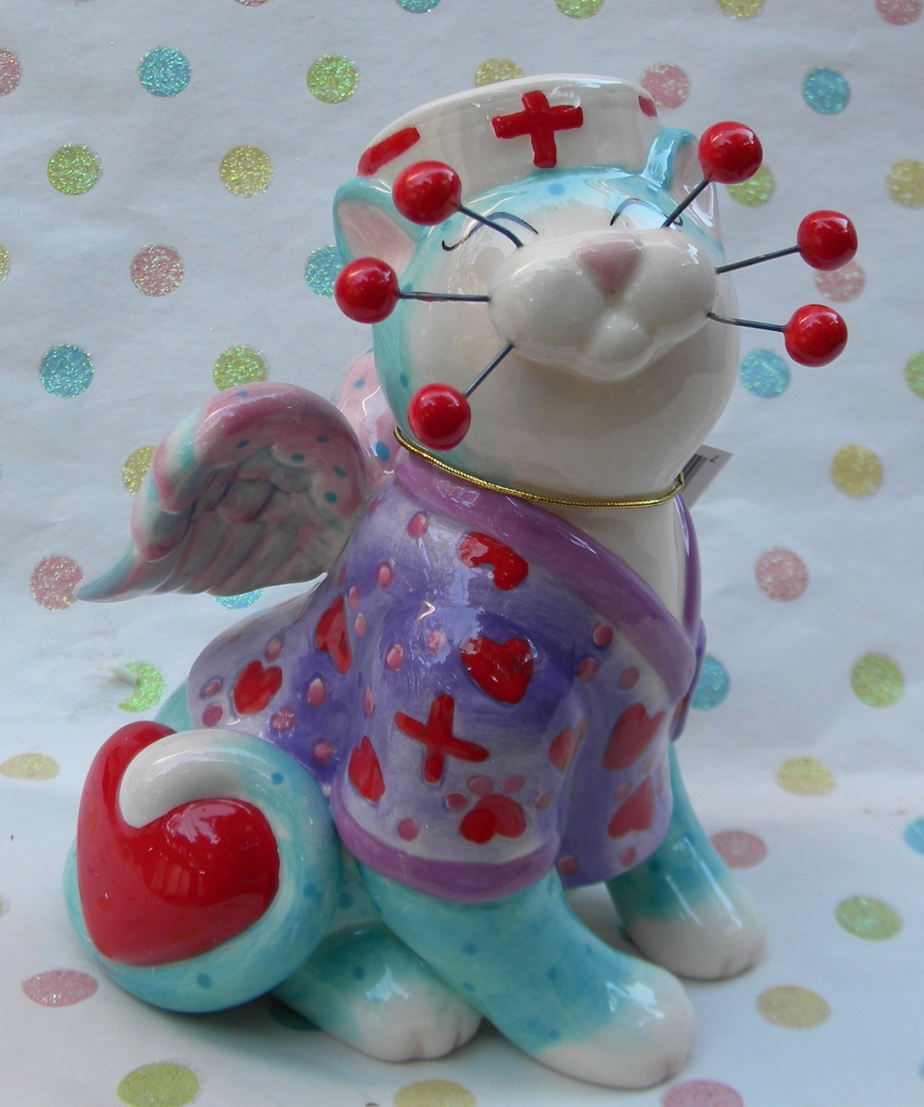 WhimsiClay Nurse cat Melissa, So cute & good value!