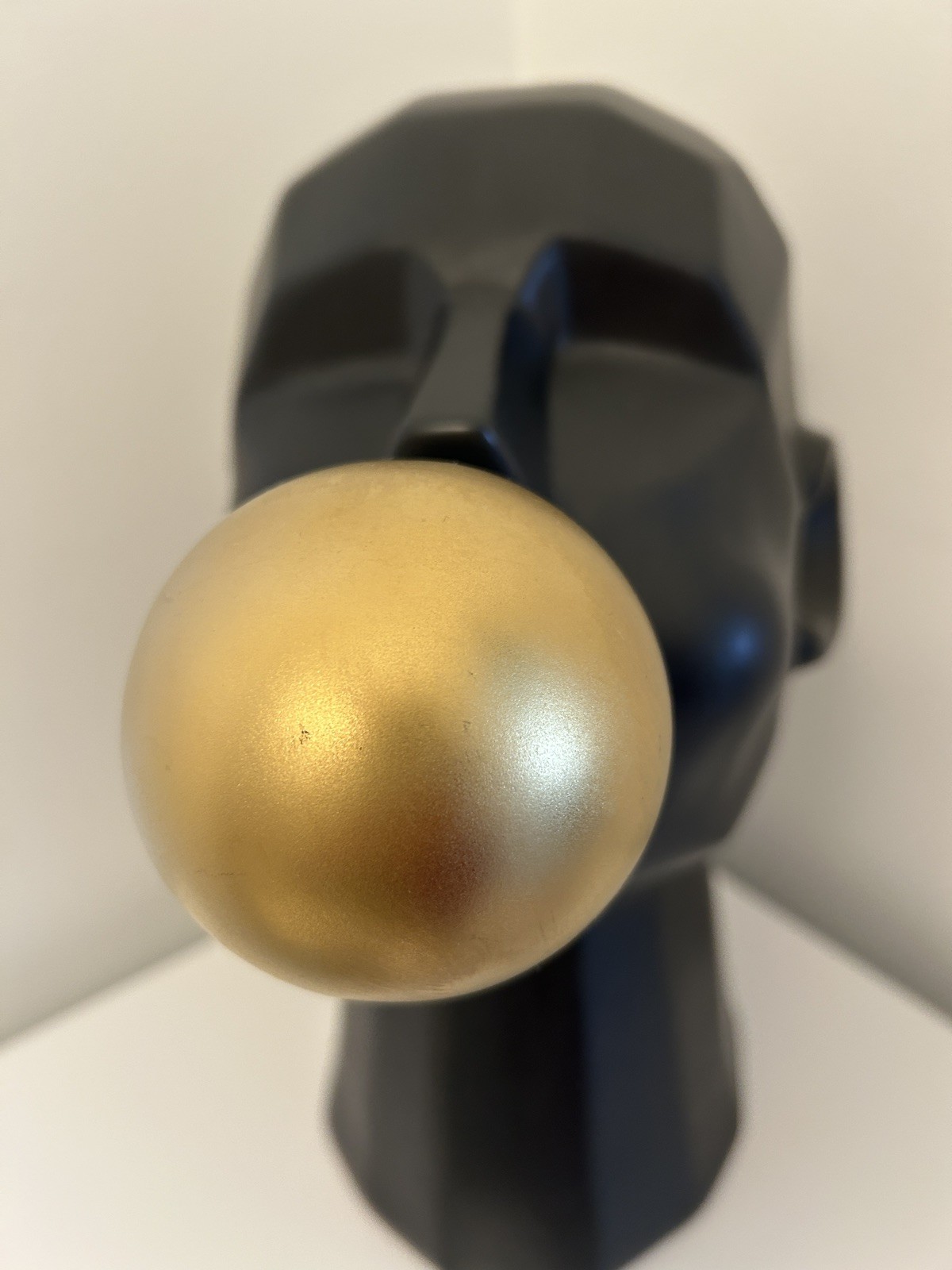 Ceramic Man Blowing Bubble Gum Contemporary Statue Figurine Decor Gold Charcoal