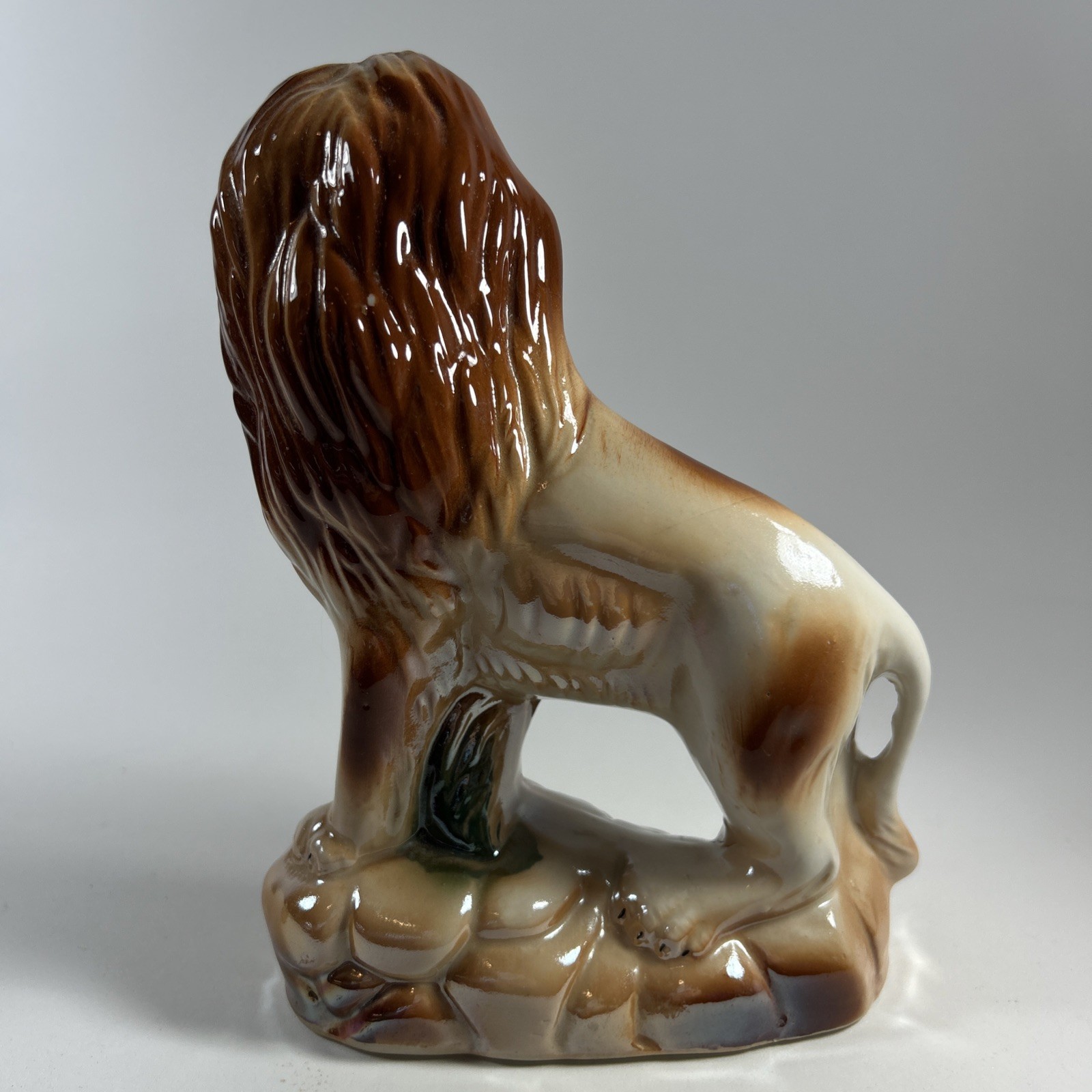 Vintage Mid Century Lusterware Lion Figurine Made In Brazil Figure