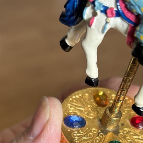 Spoontiques Carousel Figurine pewter painted 1986 Gold Multicolor 3D