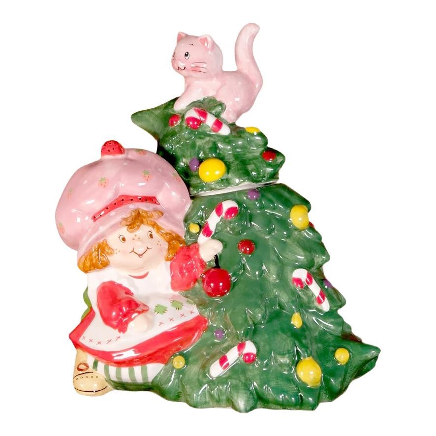 Blue Sky Clayworks Strawberry Shortcake Christmas Cookie Jar 24926B