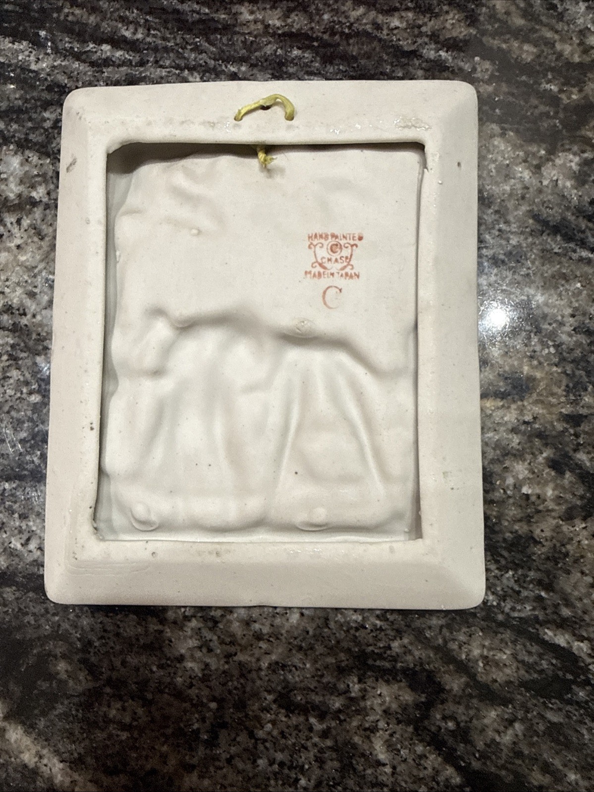 Vintage Ceramic Bisque Hand Painted Victorian Wall Hanging – Chase Made In Japan