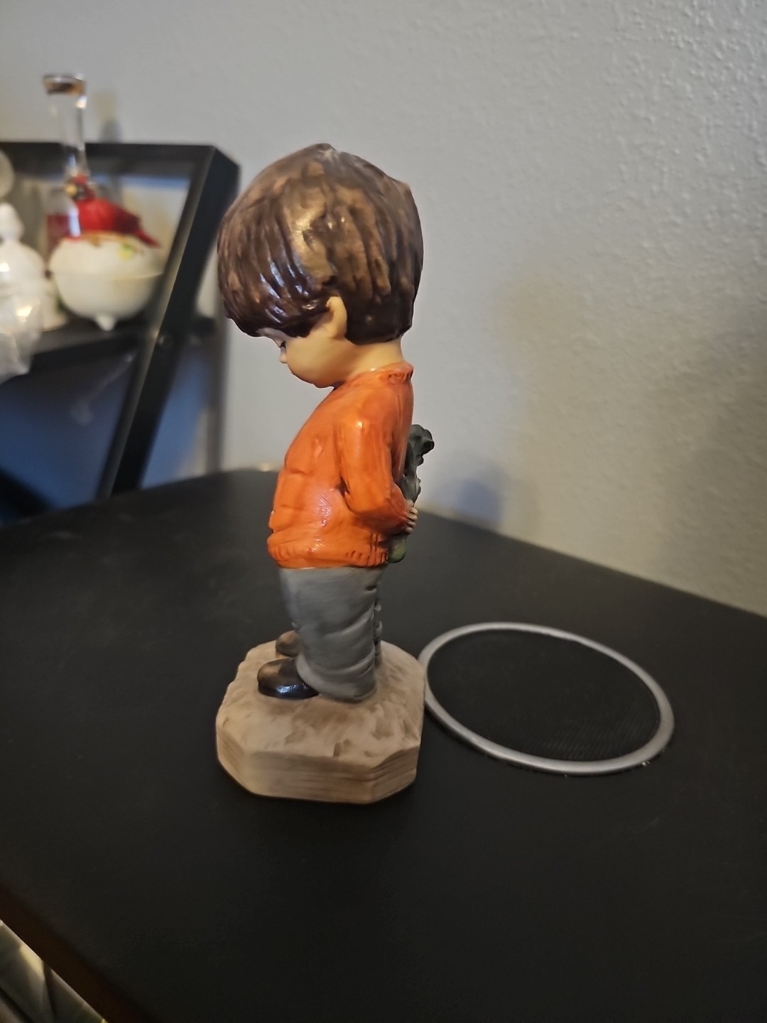 1971 Fran Mar Moppets Figurine Shy Boy With Flowers
