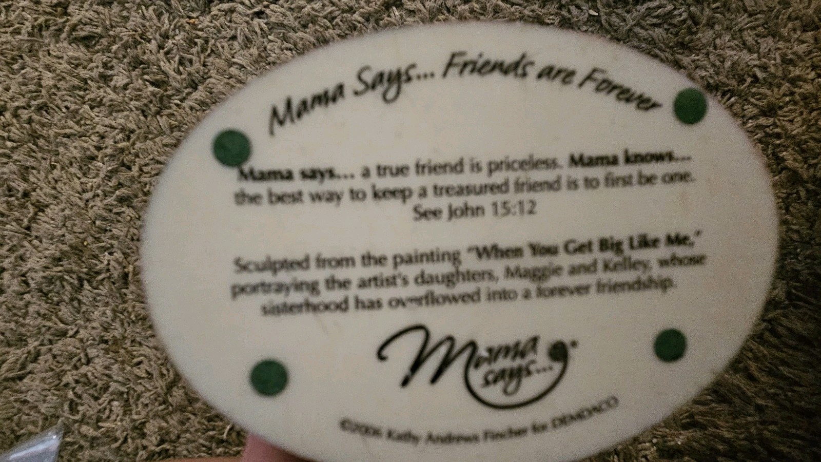 Demdaco Mama Says Figurine, Friends are Forever