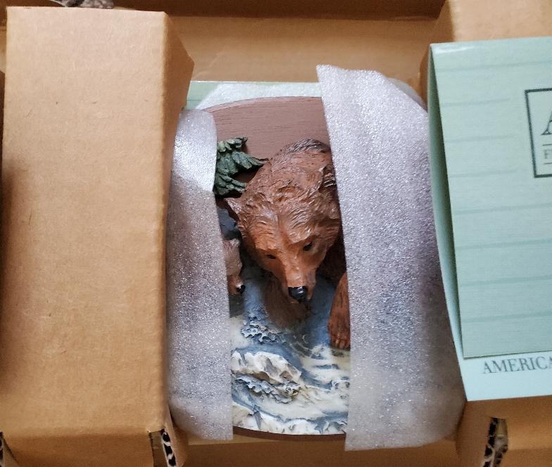 Avon 1988 Wildlife Collection, Bear, Elk, Ram & Cougar. In Original Boxes.