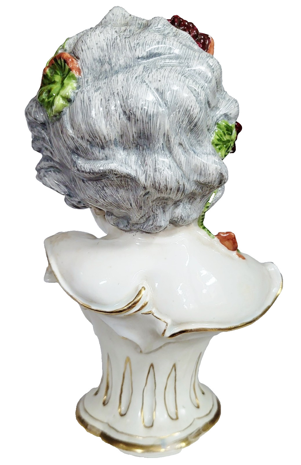 PAIR Antique GERMAN 19th C MEISSEN Dresden French Samson PORCELAIN BUST Boy Girl