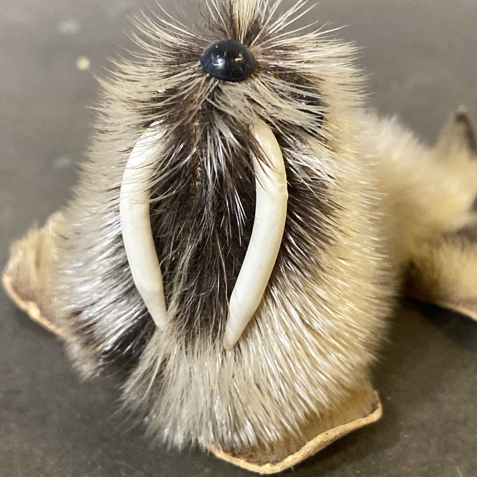 Fur and Leather Walrus Figurine