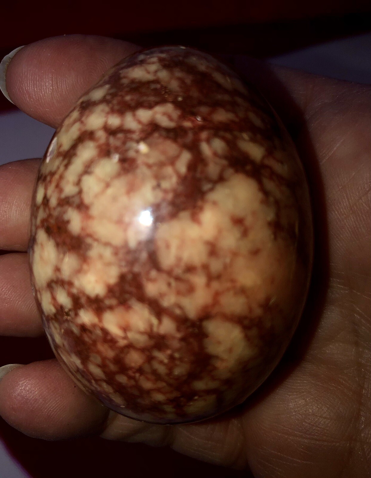 LOT 4 MARBLE / ALABASTER EASTER EGGS 2” RED GREEN GRAY BROWN BEIGE