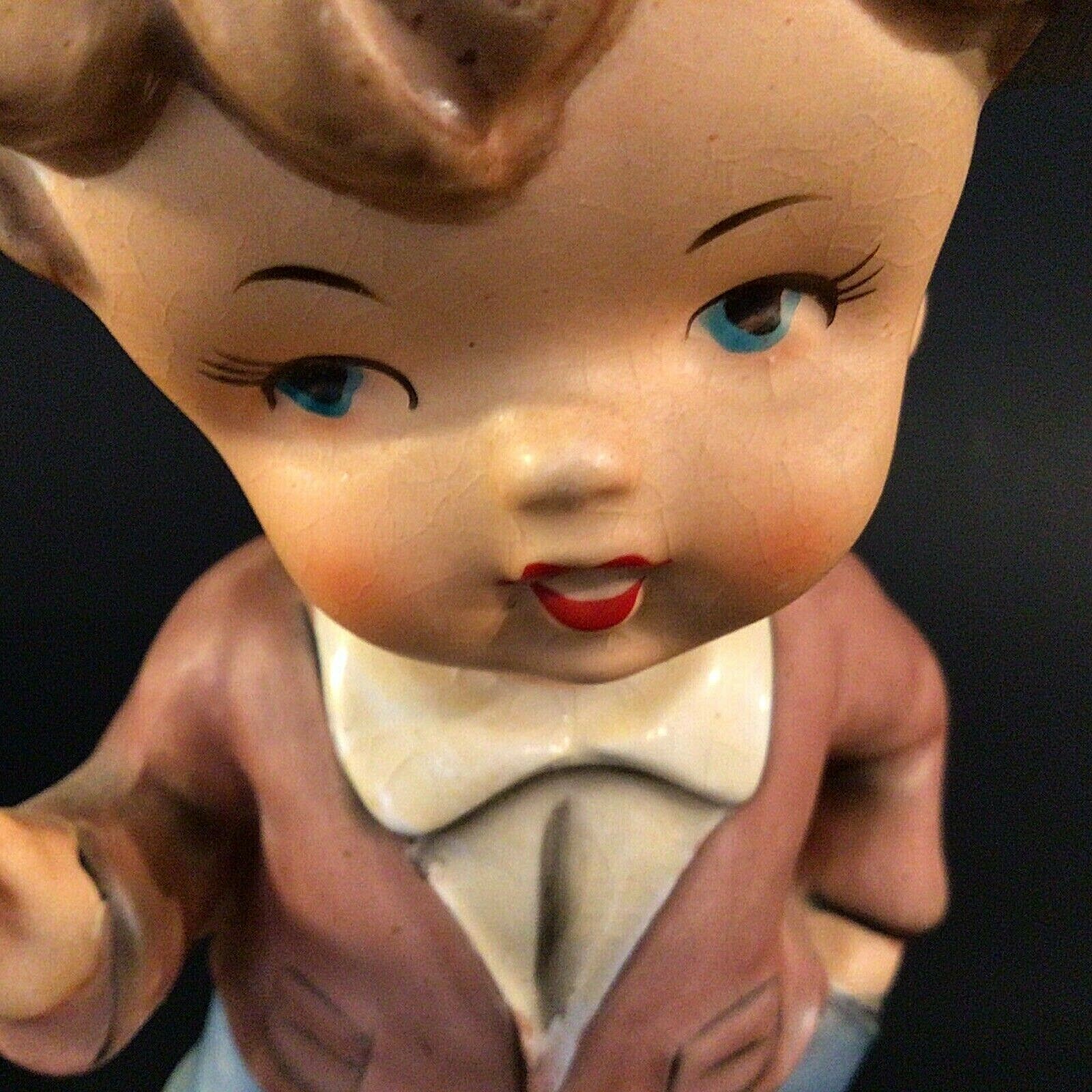 VINTAGE 1950 A MARK EXCLUSIVE FIGURINE DOG & BOY 7 1/4″ CALL OF THE WILD