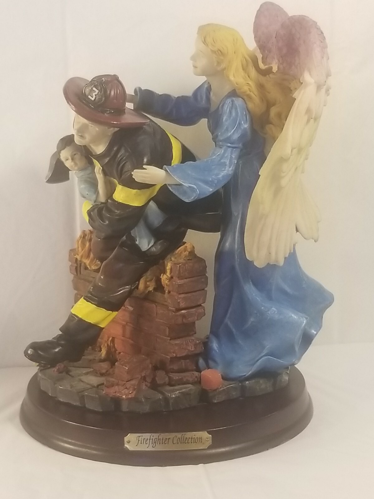 Vtg Firefighter Collection Figurine Tribute Our Unsung Heroes Angel Protection