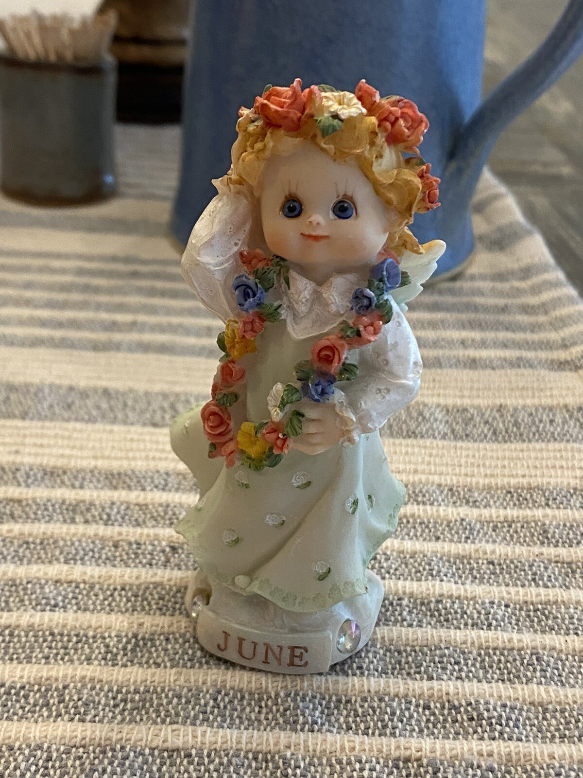 1997 Trippie’s Inc JUNE BIRTHDAY Angel Figurine Hand Crafted