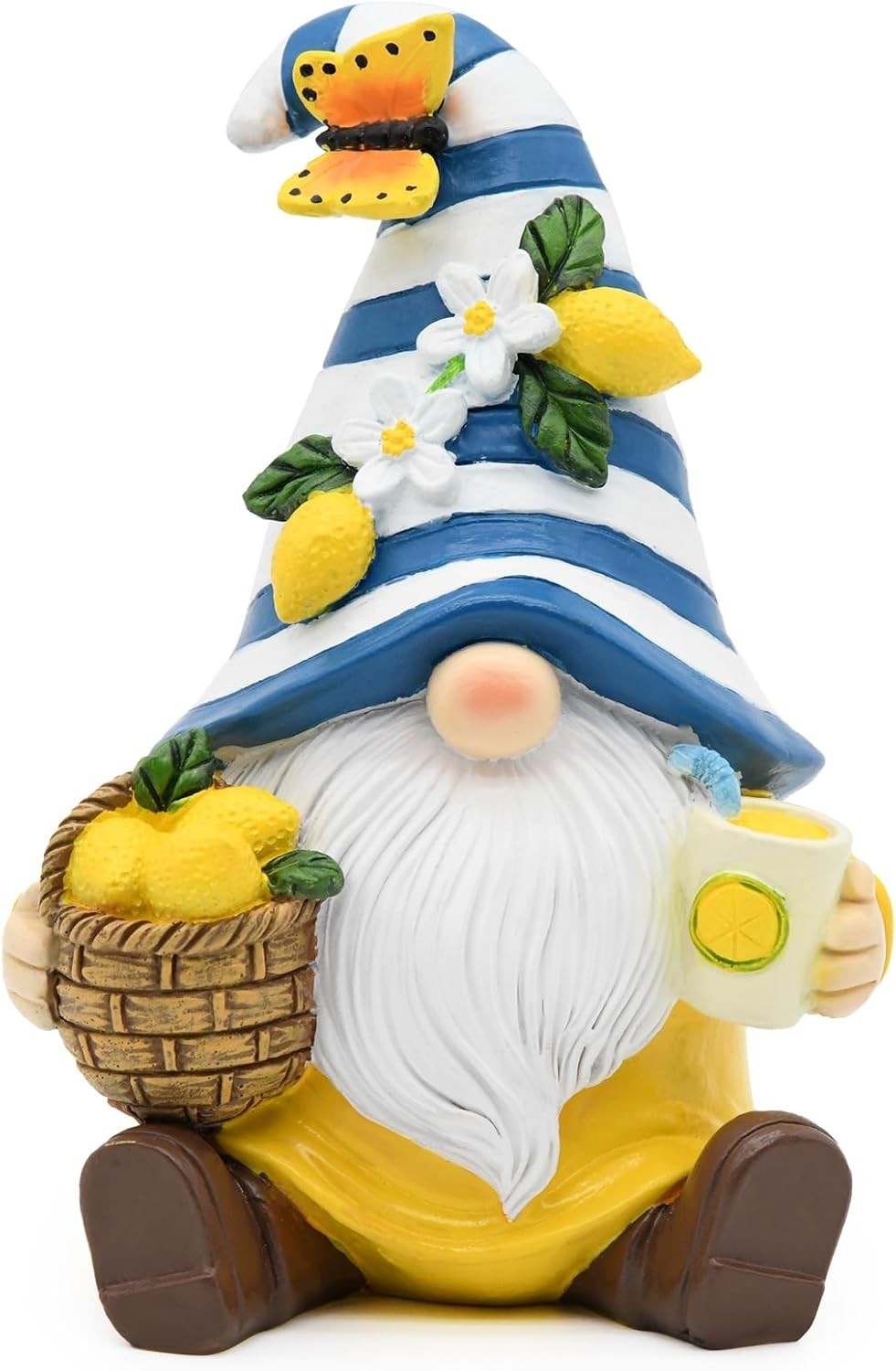 Lemon Decor Spring Garden Gnome, Mediterranean Decor Resin Figurines, Lemon Part