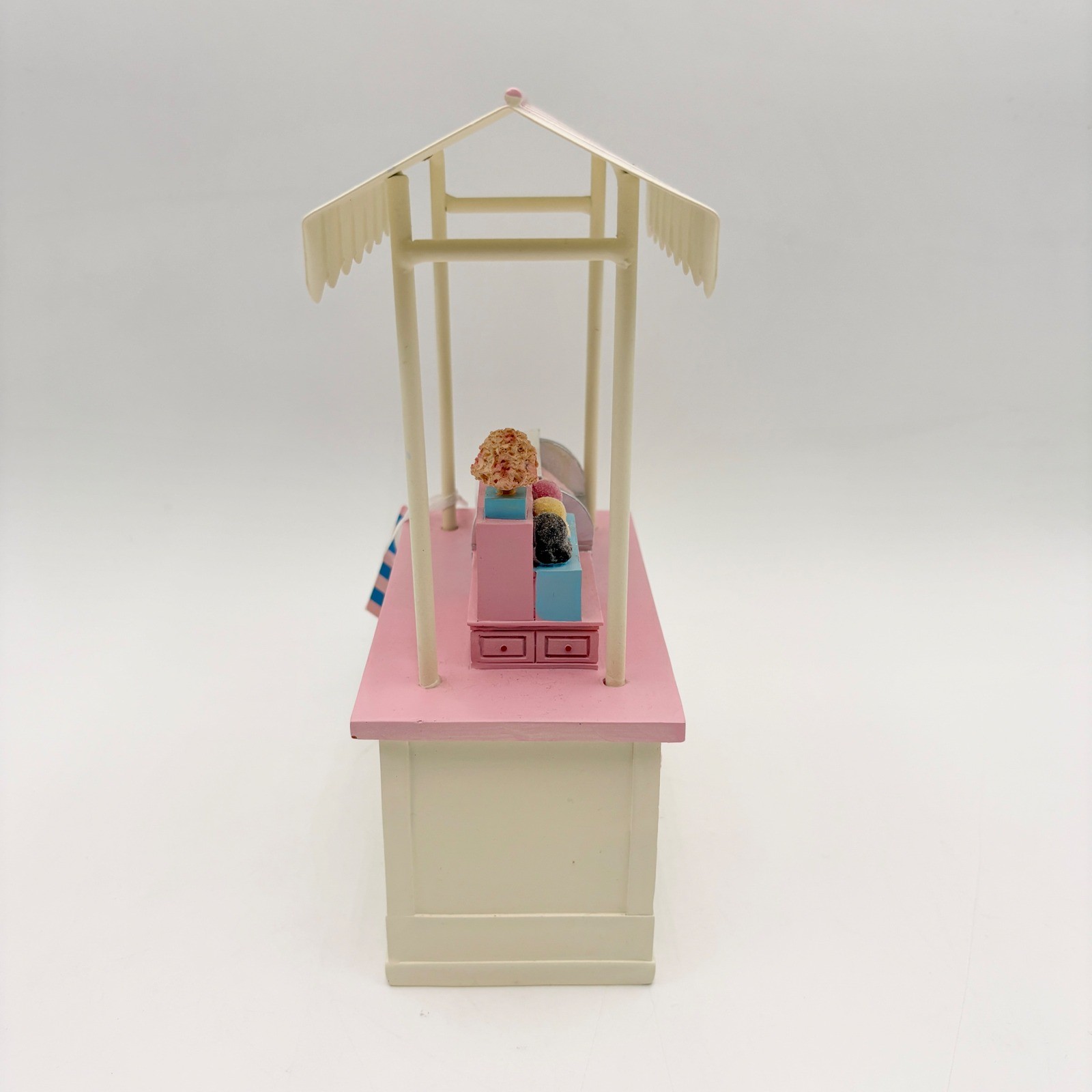Sweet Treats Mini Ice Cream Cart Pink Display Striped Easter Pastel Décor