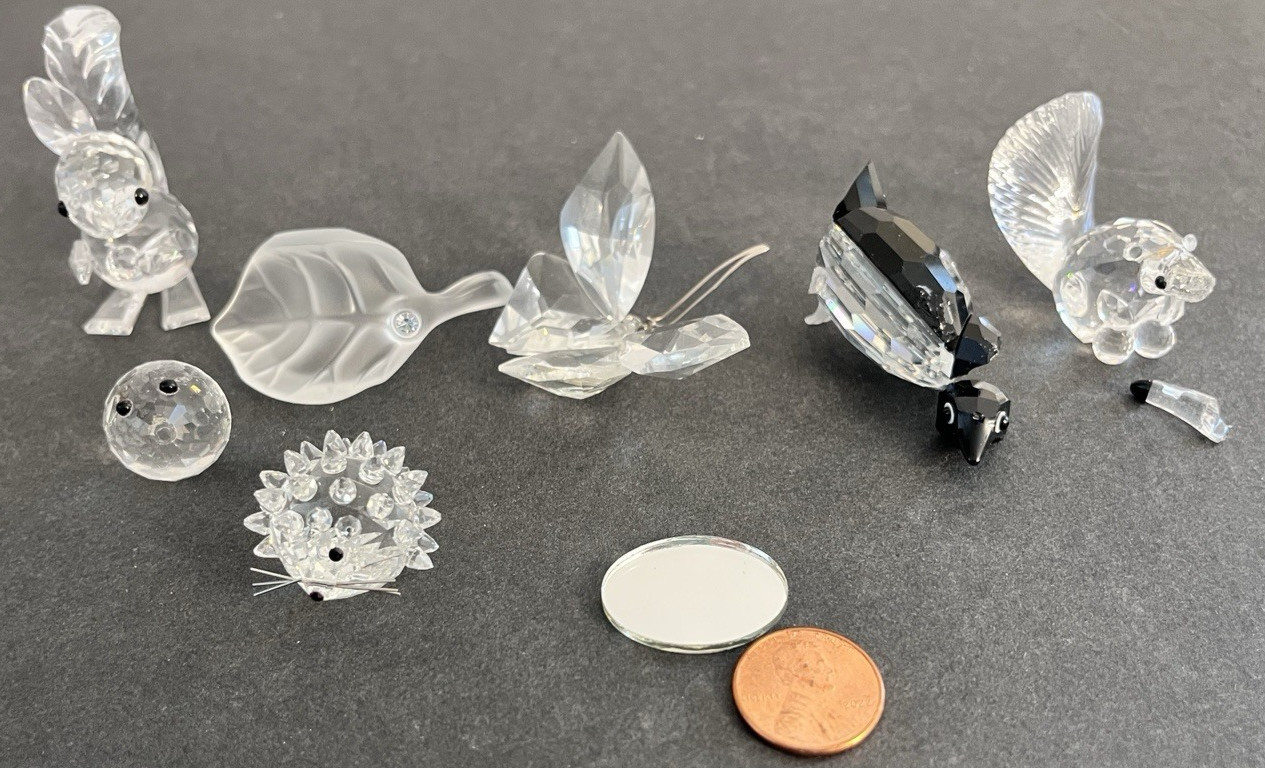 Lot of 7 Swarovski Crystal Figurines Damaged for Parts Repairs see photos
