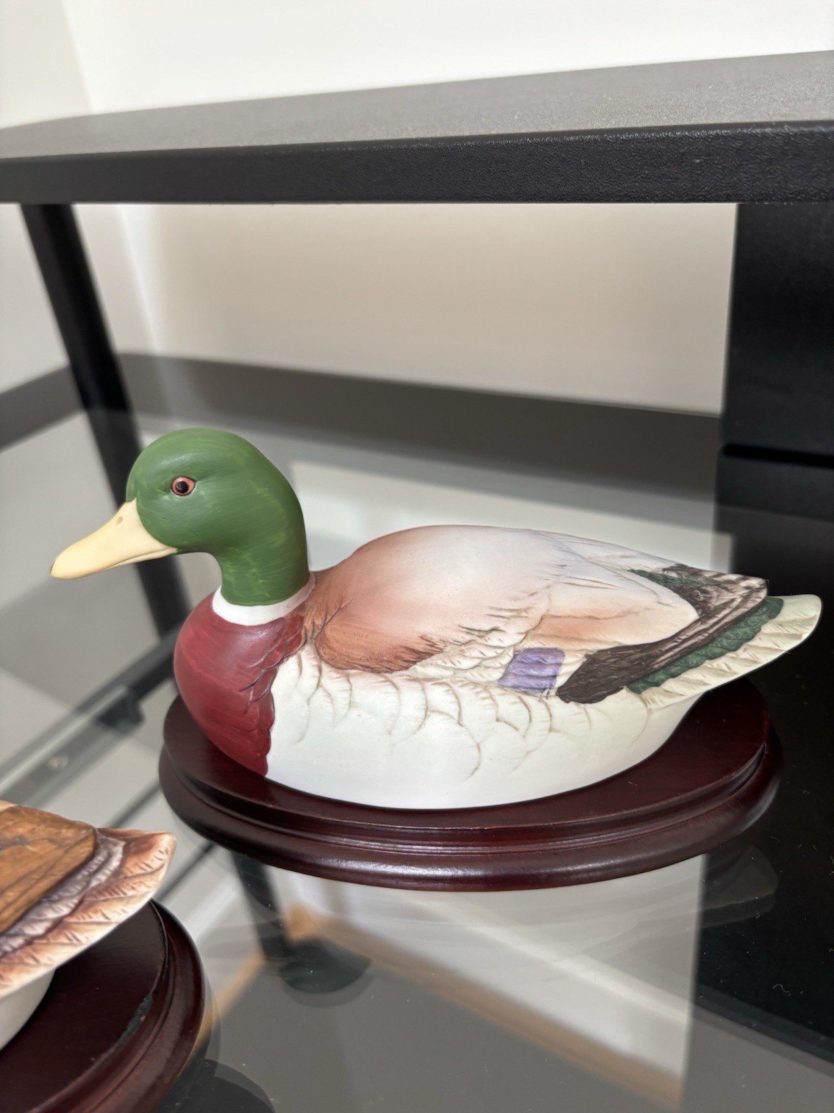 Andrea By Sadek, Vintage 1983 Mallard Duck Figurine Collectible 6735 With Stand.