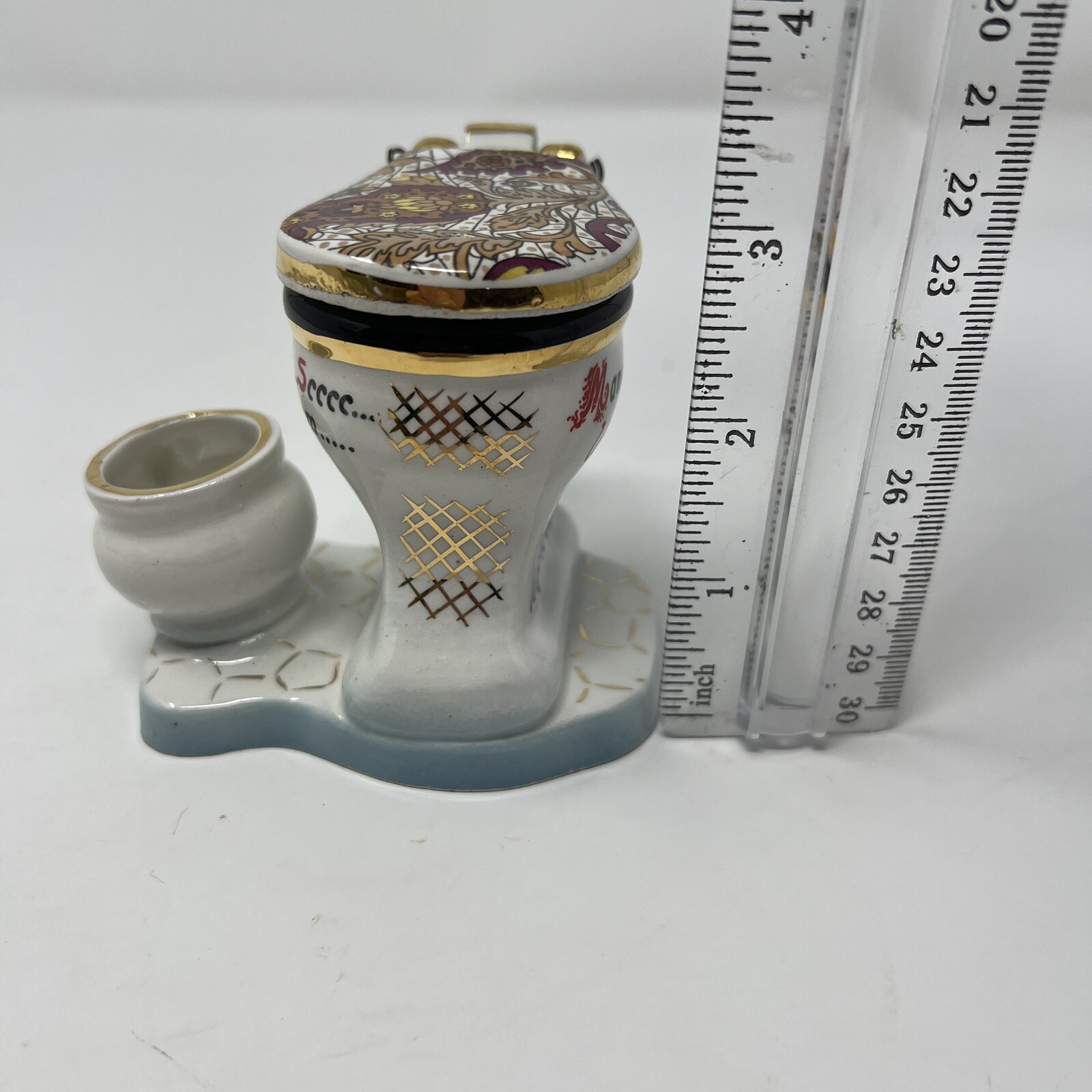 Vtg Italian Bathroom Figurine -Eat A Lot, Use Me A lot, Long You Will Live