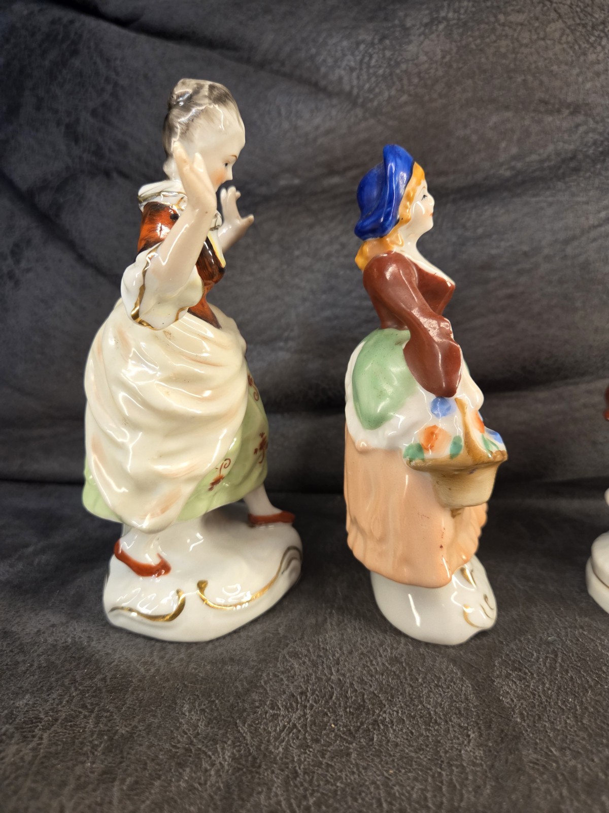 4 Vintage Made in Occupied Japan Colonial Porcelain Figurines Courting Couples