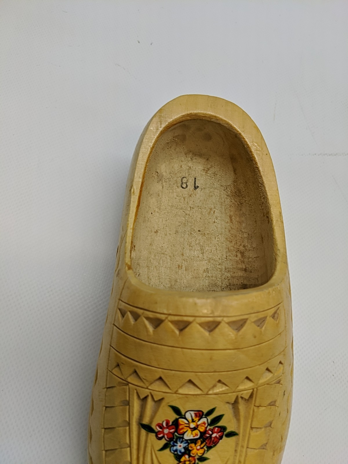 Dutch Wooden Clogs Hand Carved Shoes Approx Kids 3.5 Size