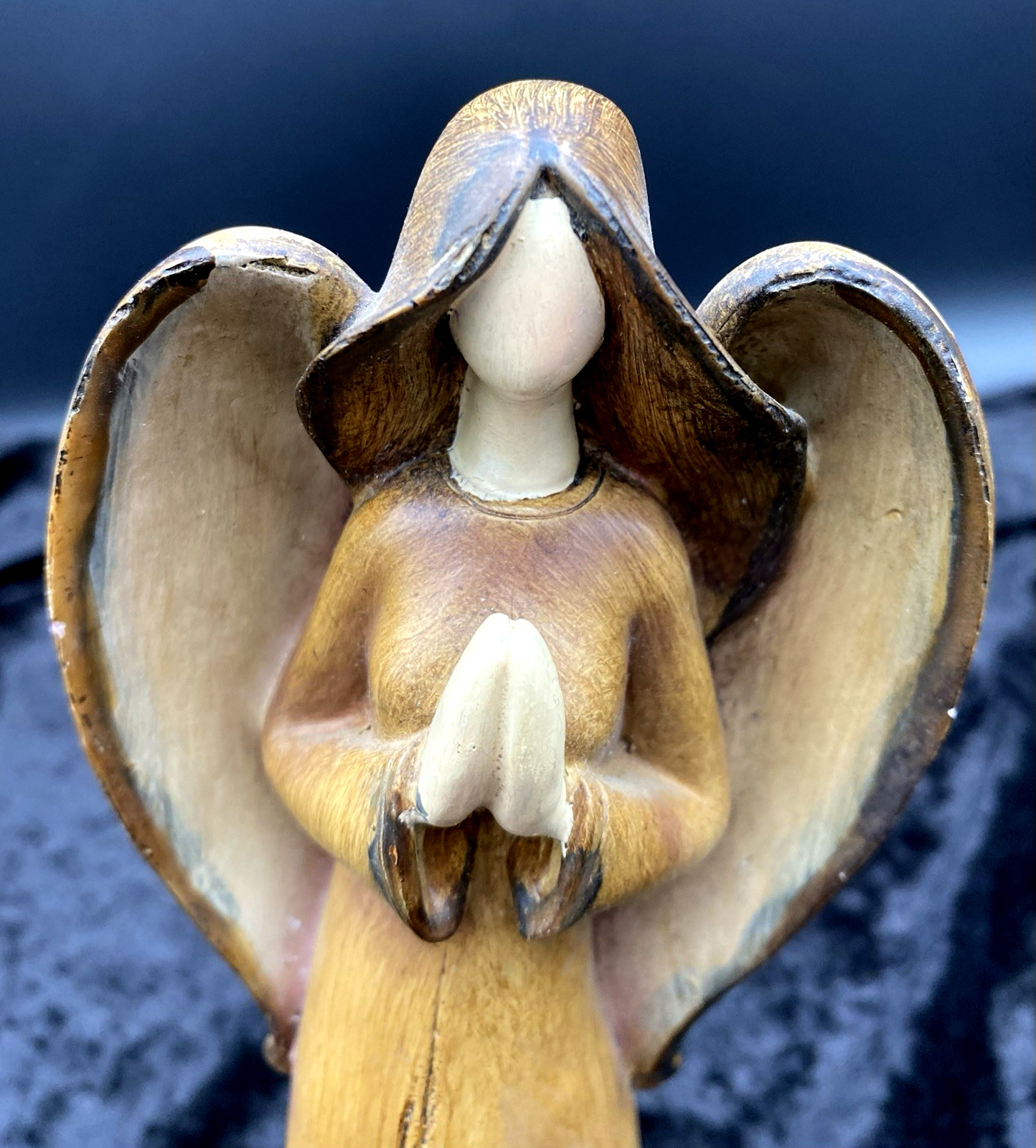 Guardian Angel watching over Mother and Child; Tall Figurine; Mary and Jesus